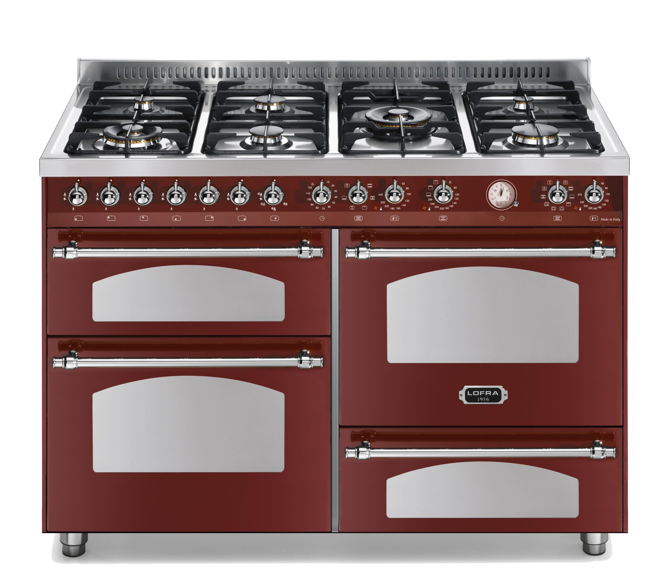 lofra-dolcevita-rr126smfet-cuisini-re-120cm-rouge-chrome-5-feux image 1