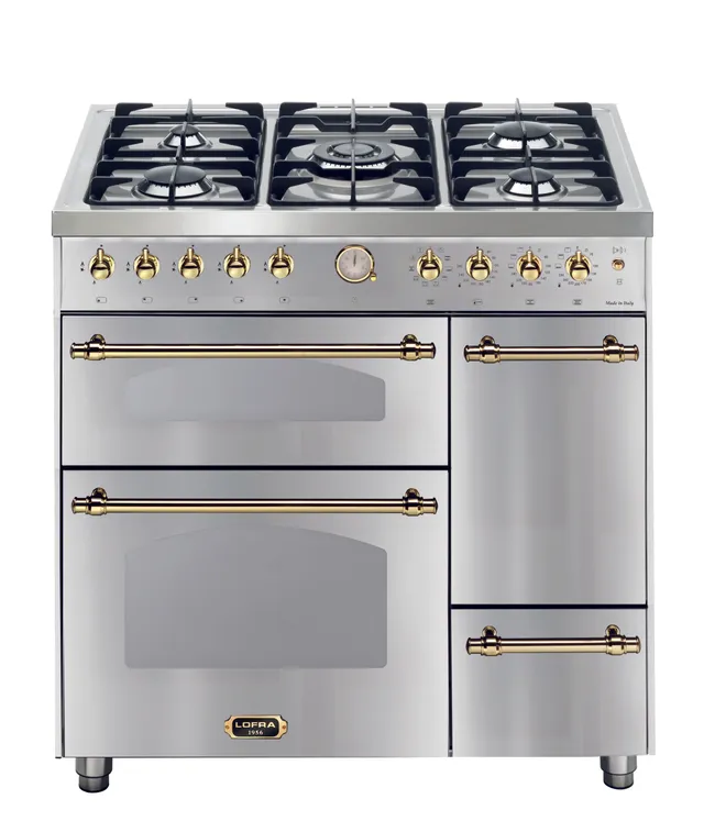 lofra-dolcevita-rst96mf2et-cif-cuisini-re-inox-laiton-5-feux image 1