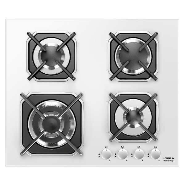 lofra-hgb6g0-plaque-gaz-verre-blanc-60-cm-3-feux image 1