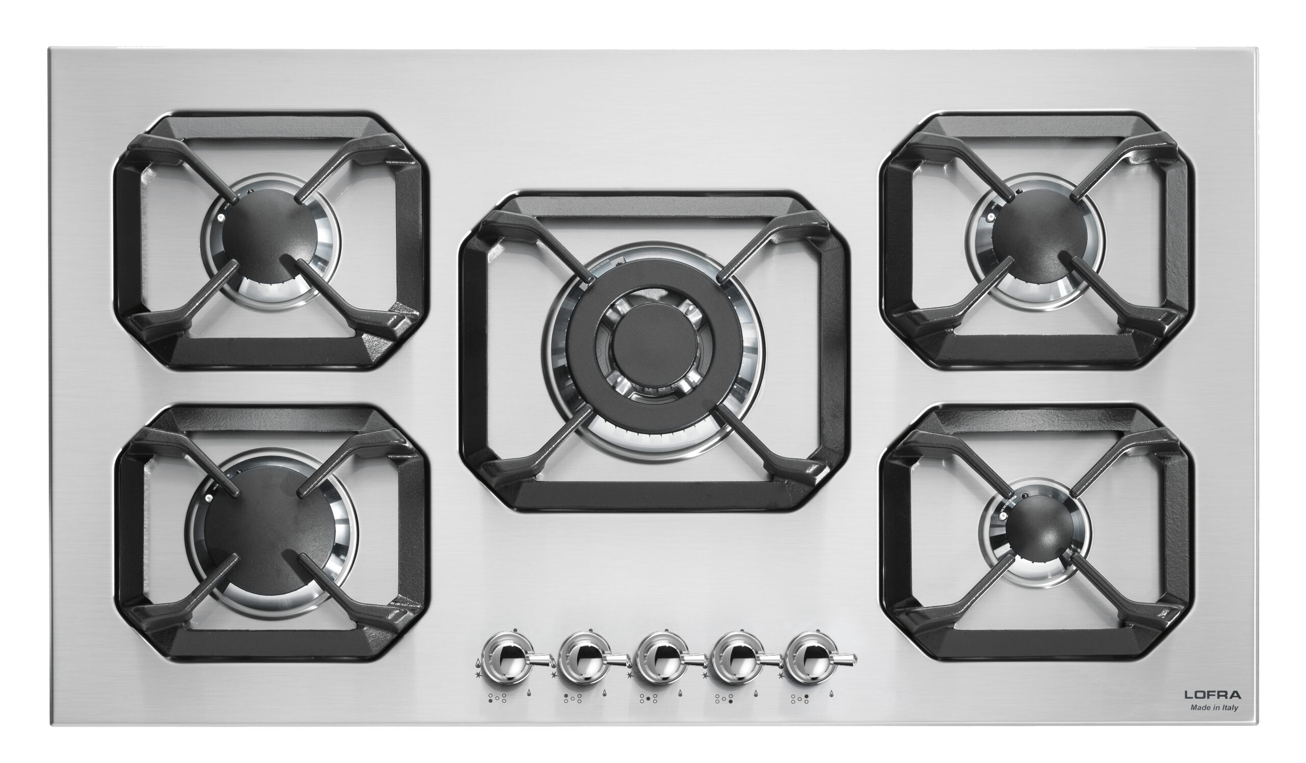 lofra-hrs9a0-plaque-gaz-90-cm-inox-chrome-5-feux image 1