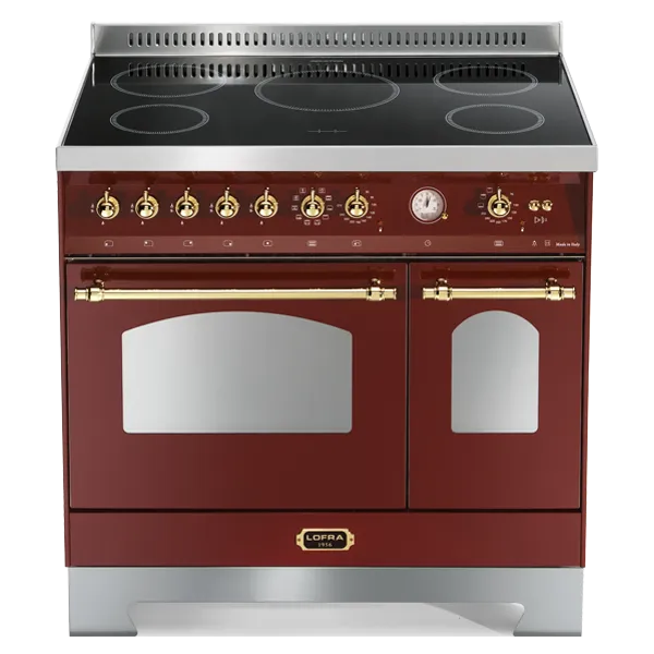 lofra-rrd96mfte-cuisini-re-induction-90-cm-bordeaux-laiton-5-zones image 1