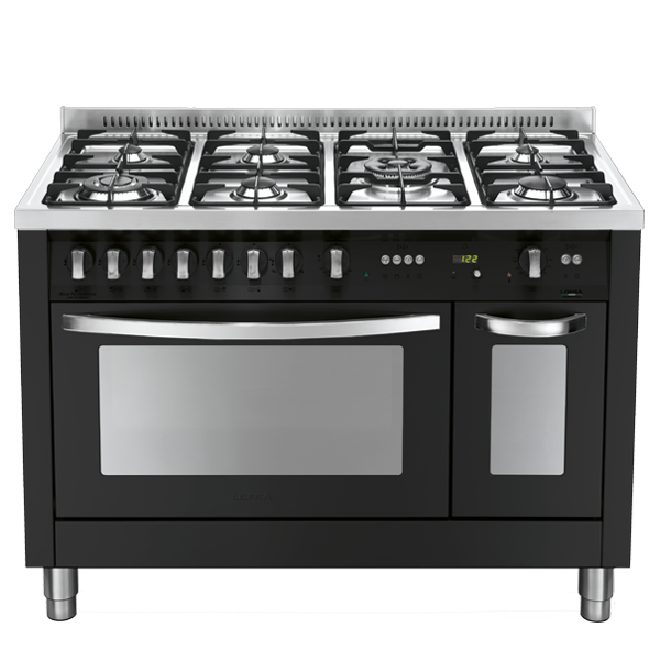 lofra-pnmd126gv-e-2ci-cuisini-re-noir-mat-double-four-gaz image 1