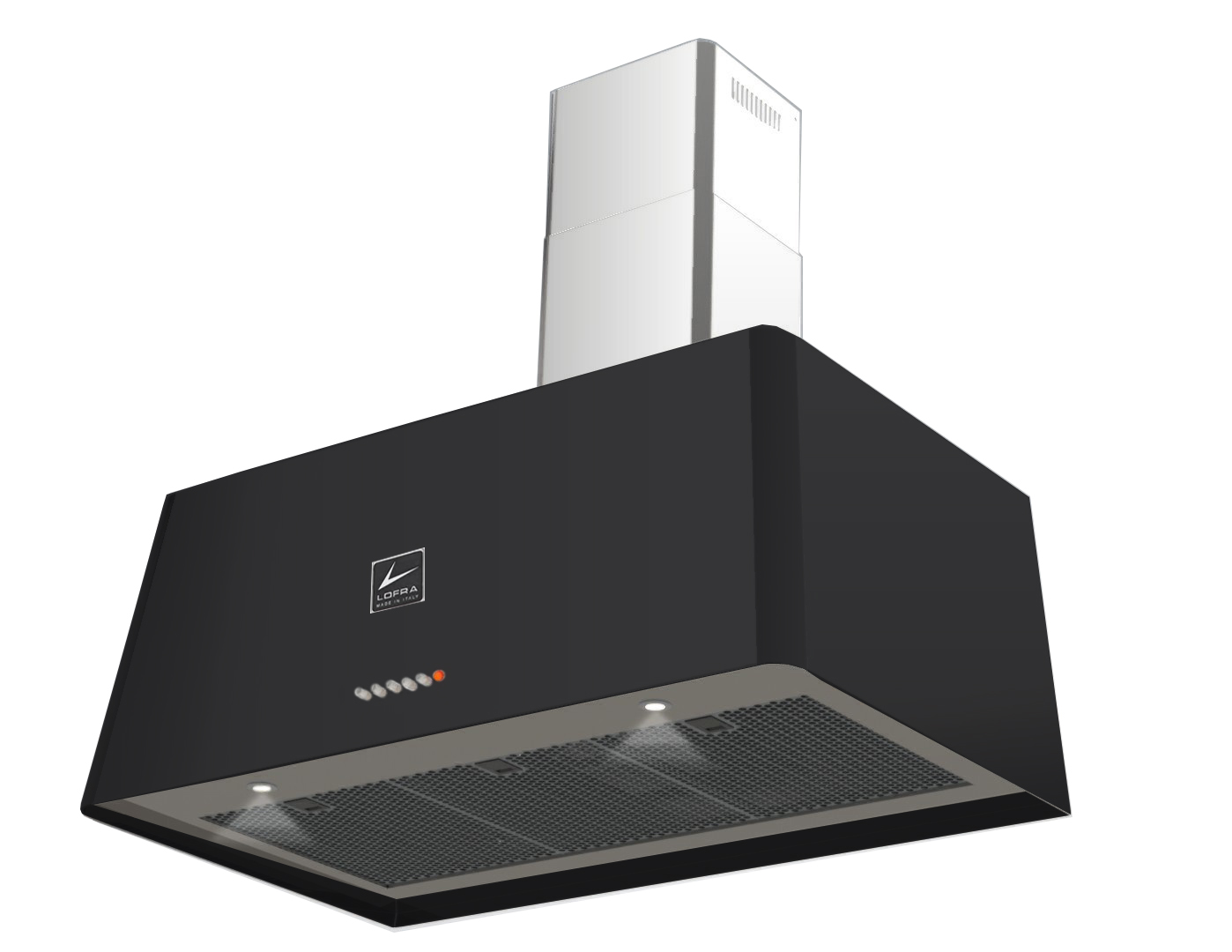 lofra-rainbow-90-hotte-noir-mat-90-cm-600-m3-h-inox image 1