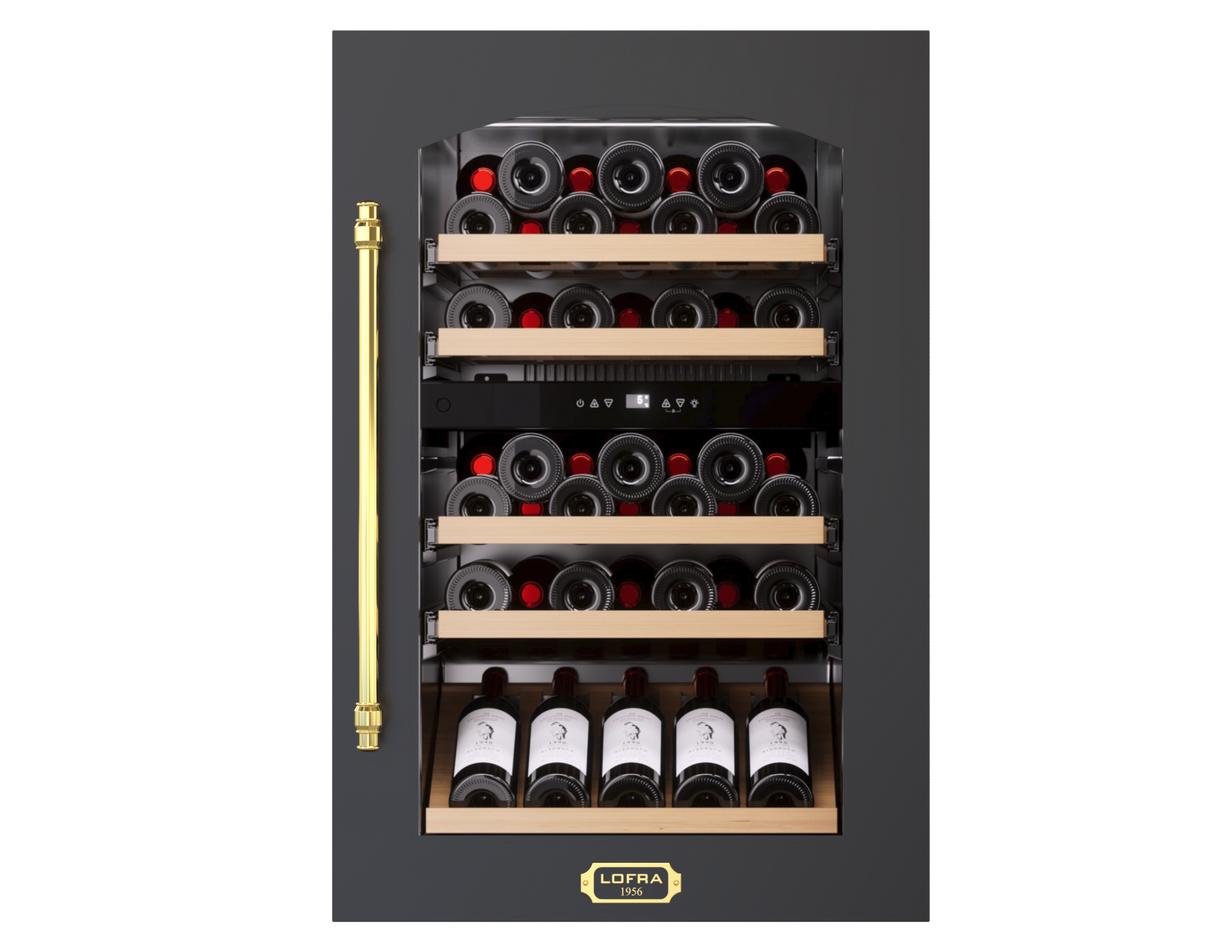 lofra-zbrnm41md-0-cave-vin-41-bouteilles-noir-mat-laiton-2-zones image 1