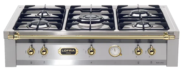 lofra-dolcevita-trs96-5-table-90-cm-inox-laiton-4-feux image 1