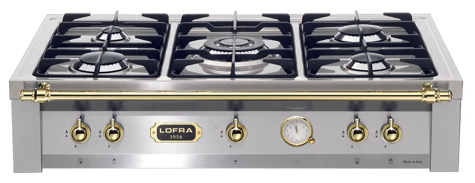 lofra-dolcevita-trs96-5-table-90-cm-inox-laiton-4-feux image 1