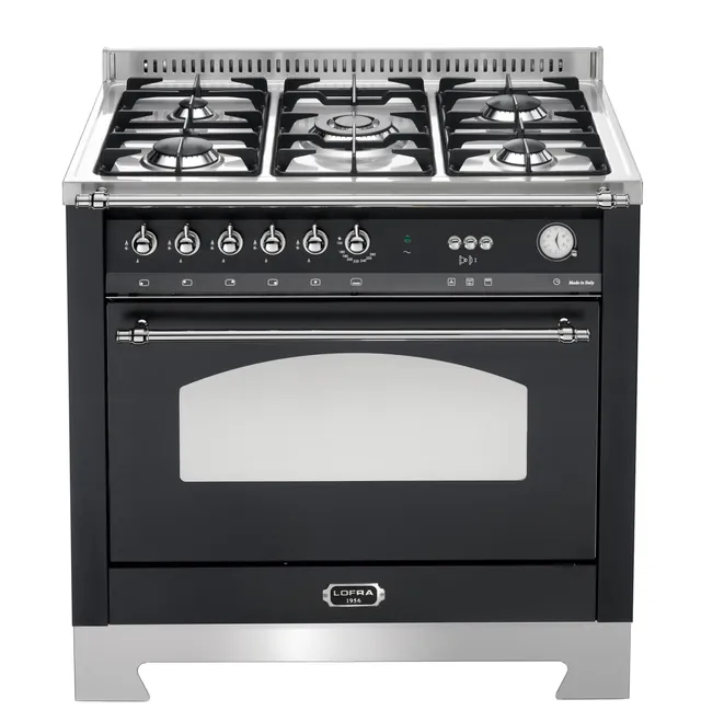 lofra-dolcevita-rnmg96gvgt-ci-cuisini-re-gaz-noir-mat-chrome image 1
