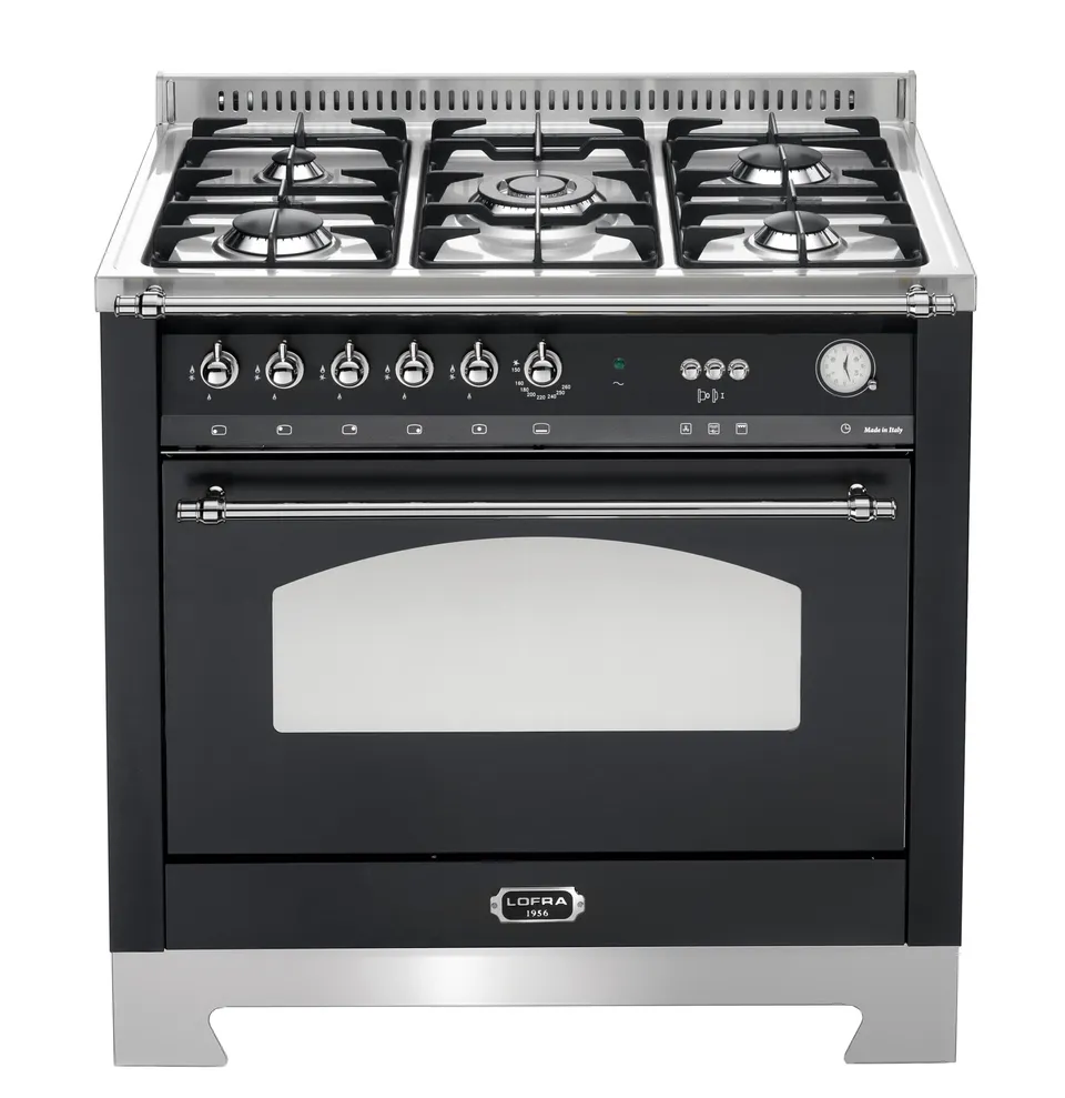 lofra-dolcevita-rnmg96gvgt-ci-cuisini-re-gaz-noir-mat-chrome image 1