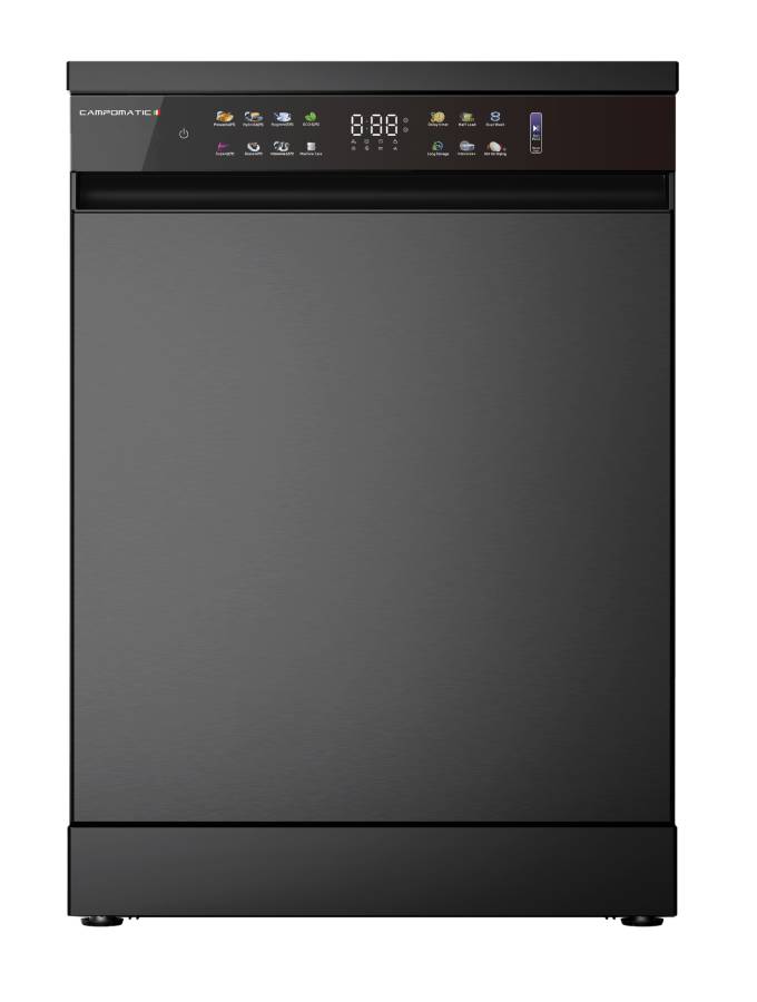 campomatic-dw99cb-lave-vaisselle-15-couverts-verre-noir image 1