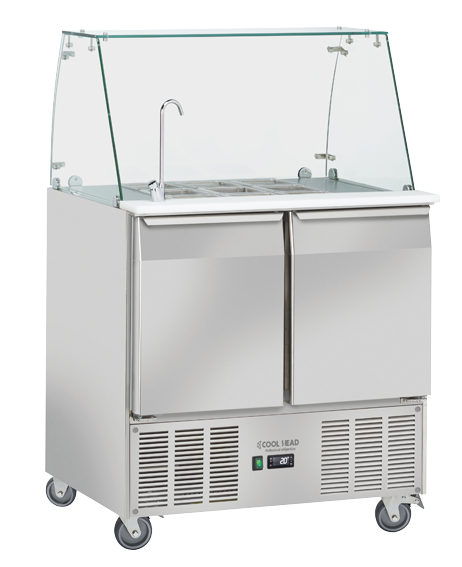 cool-head-inox-bb-90-saladette-gn1-1-top-ouvrable-9-bacs image 1
