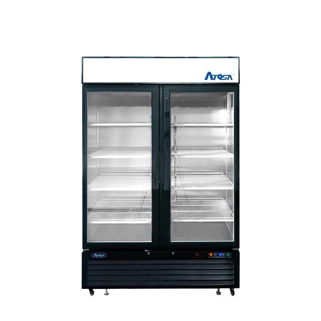 atosa-mcf8733gr-armoire-vitr-e-2-portes-noire-r290 image 1