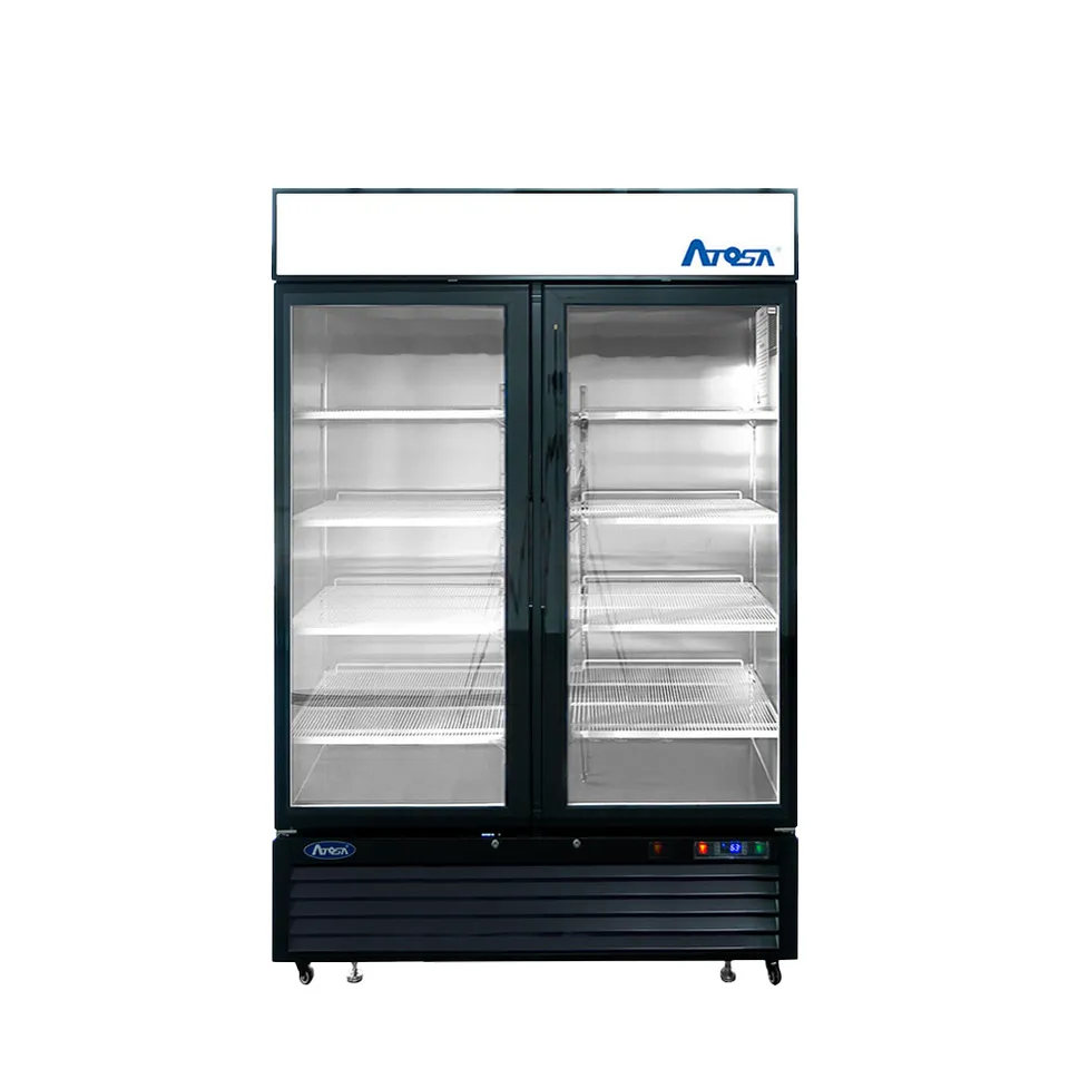 atosa-mcf8733gr-armoire-vitr-e-2-portes-noire-r290 image 1