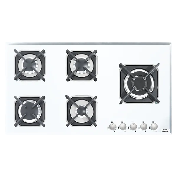 lofra-hgb950-table-cuisson-gaz-90-cm-verre-blanc-inox image 1
