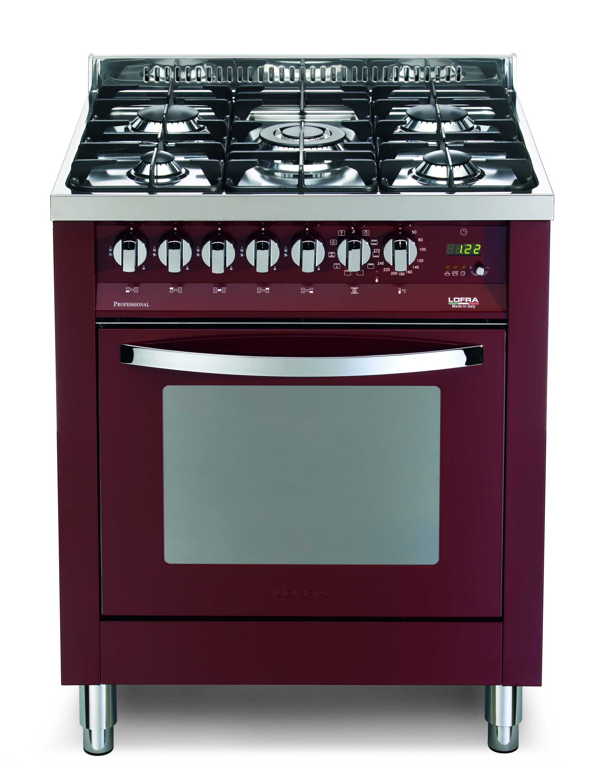 lofra-rainbow-pr76mft-c-cuisini-re-mixte-rouge-70-cm image 1