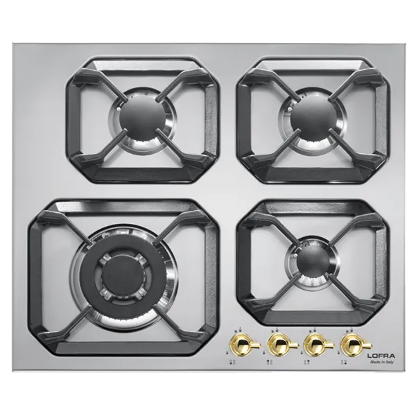 lofra-dolcevita-hrs6g0-plaque-gaz-acier-laiton-3-feux-couronne image 1