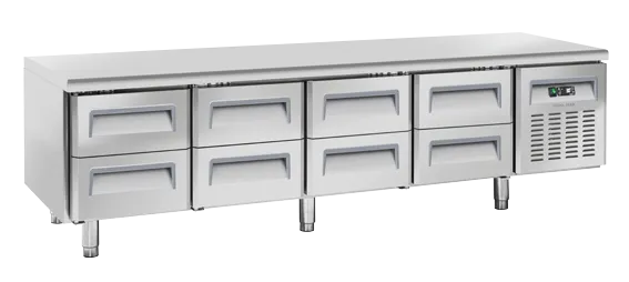 cool-head-inox-u-gn-4180-table-r-frig-r-e-gn1-1-8-tiroirs image 1