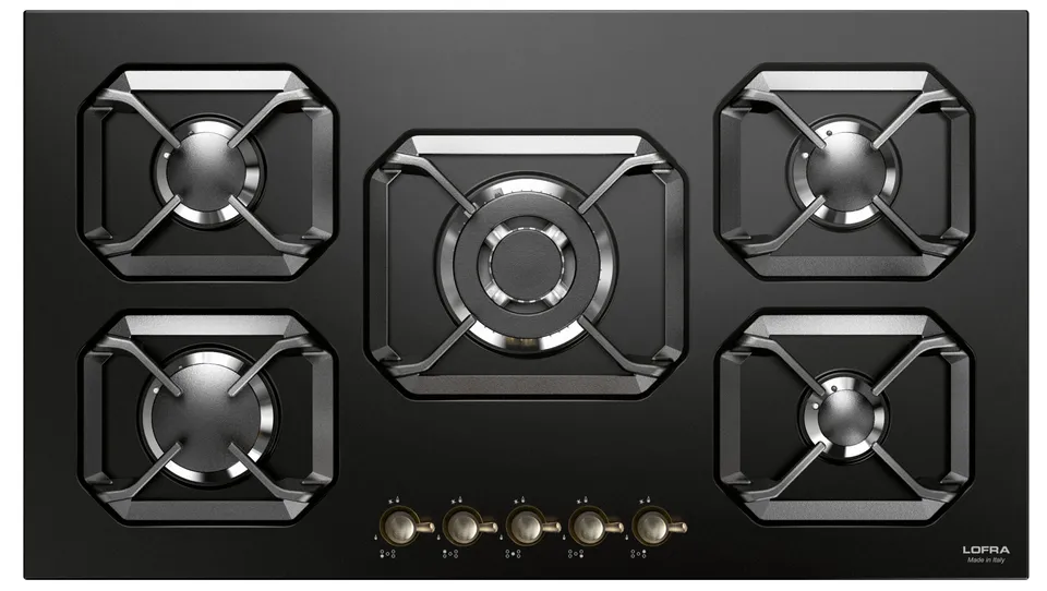 lofra-dolcevita-hrnm9a0-plaque-gaz-noir-mat-bronze-90cm image 1