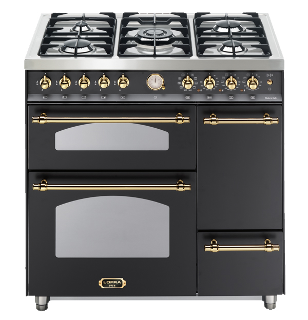 lofra-dolcevita-rnmt96mf2et-cif-cuisini-re-noir-mat-laiton-5-feux image 1