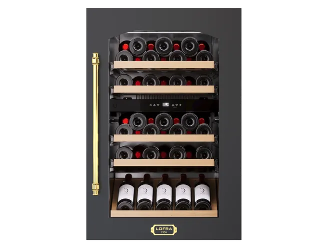lofra-zbrnm41md-0-cave-vin-41-bouteilles-noir-mat-laiton-2-zones image 1