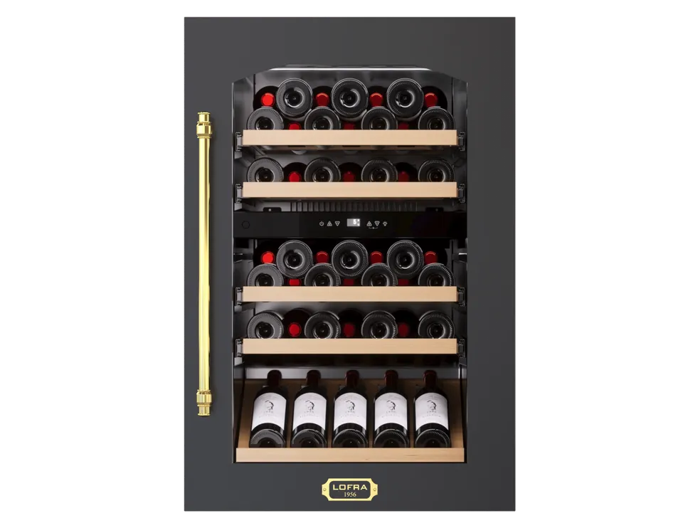 lofra-zbrnm41md-0-cave-vin-41-bouteilles-noir-mat-laiton-2-zones image 1