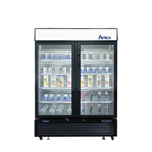 atosa-mcf8723gr-vitrine-r-frig-r-e-2-portes-noire-led image 1