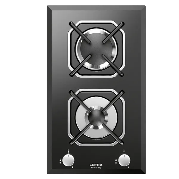 lofra-built-in-hobs-hgn320-plaque-gaz-2-feux-verre-noir-30-cm image 1