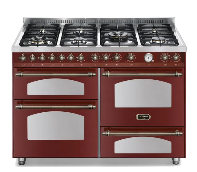 lofra-dolcevita-rr126smfet-cuisini-re-3-fours-bordeaux-120cm image 1