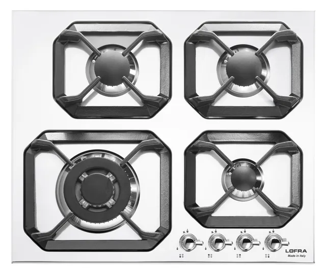 lofra-dolcevita-hrbp6g0-plaque-gaz-blanc-perle-chrome-triple-couronne image 1