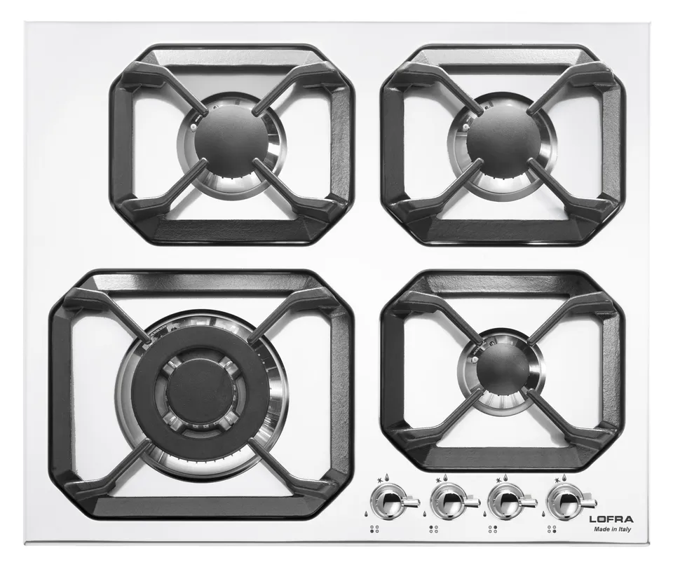 lofra-dolcevita-hrbp6g0-plaque-gaz-blanc-perle-chrome-triple-couronne image 1