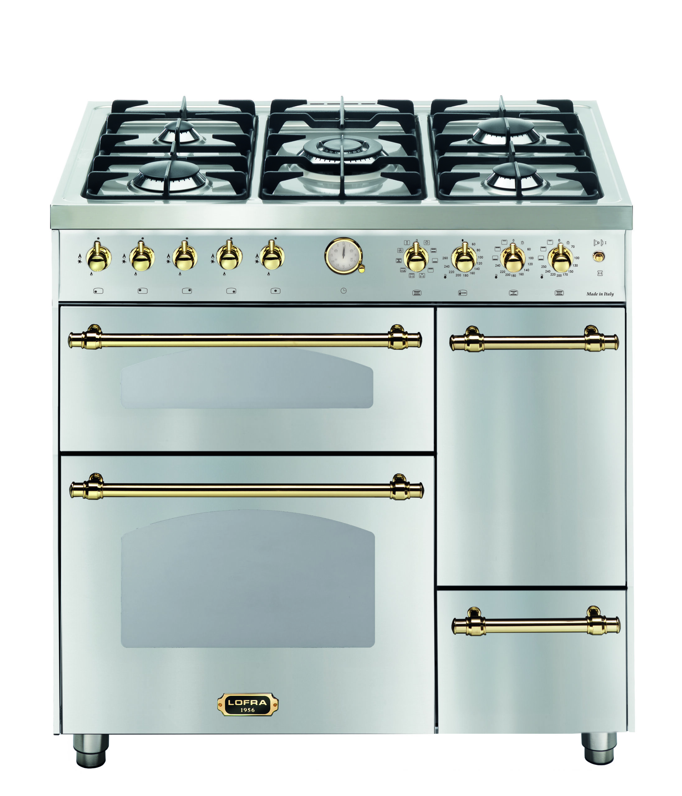 lofra-dolcevita-rst96mf2et-cif-cuisini-re-inox-laiton-5-feux image 1