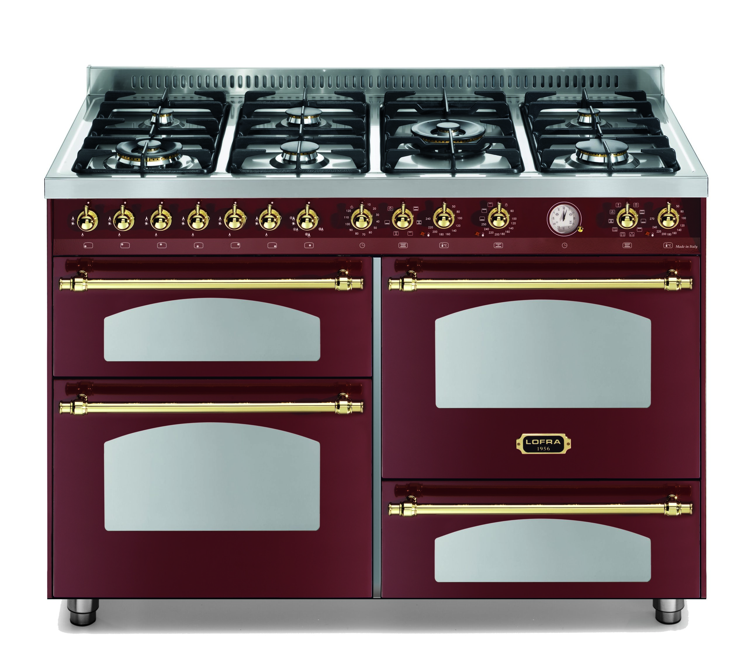 lofra-dolcevita-rr126smfet-cuisini-re-120-cm-rouge-laiton image 1