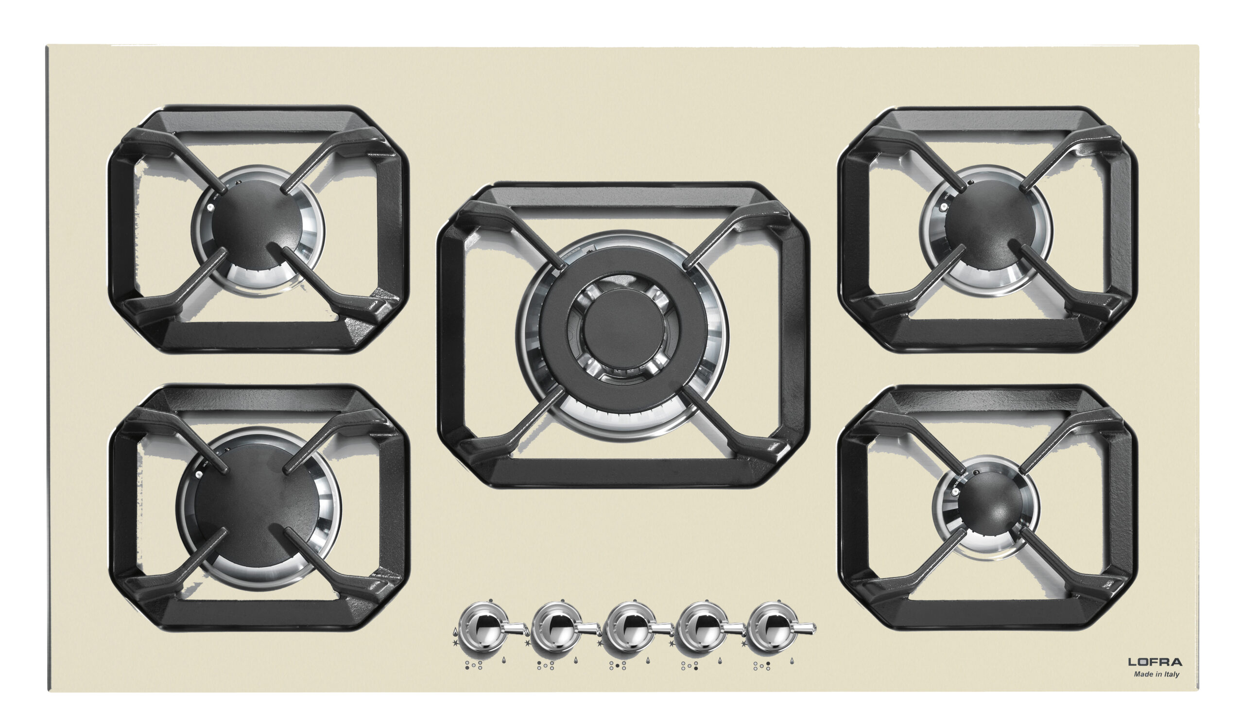 lofra-dolcevita-hrbi9a0-table-cuisson-gaz-ivoire-chrome-90 image 1