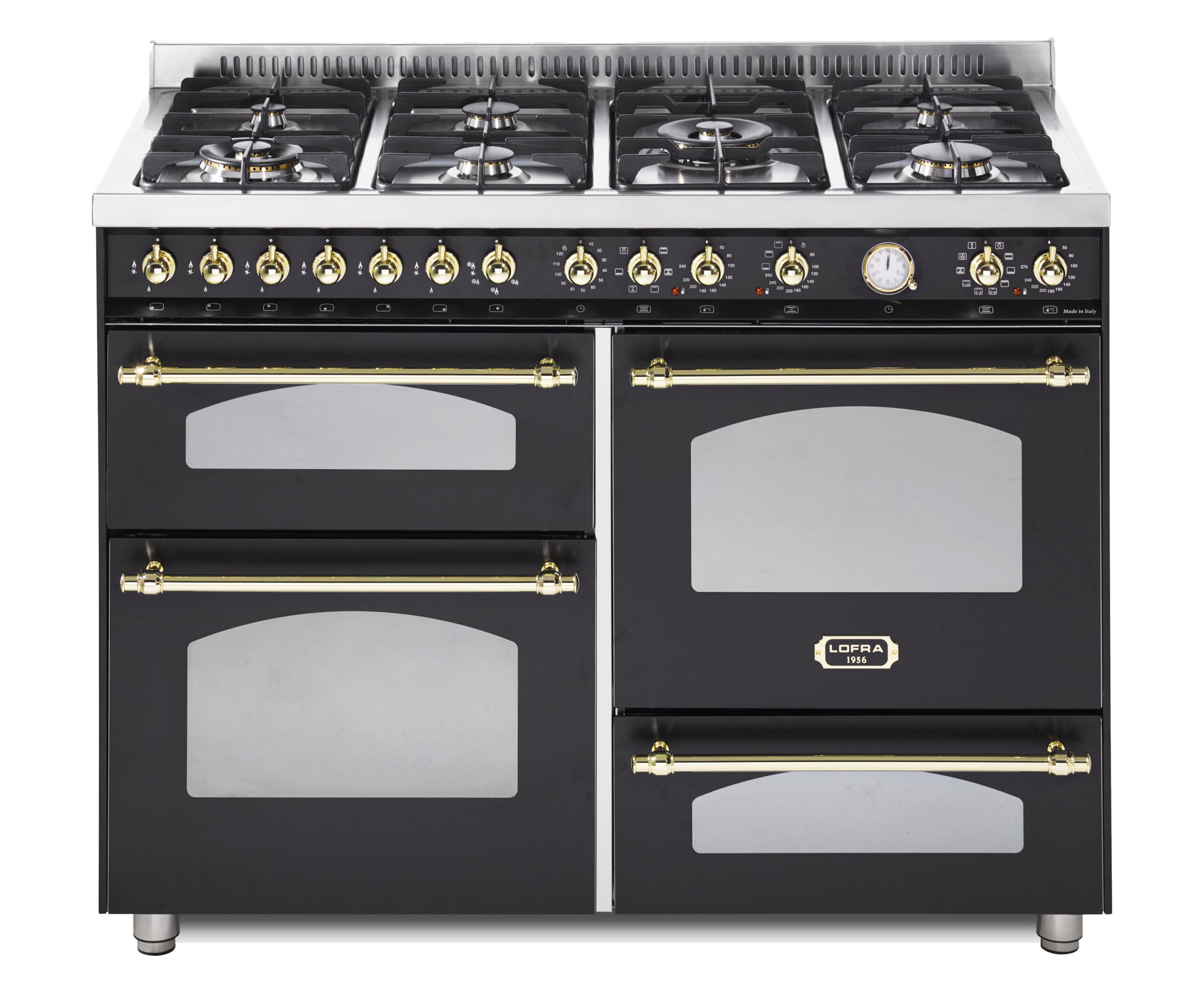 lofra-dolcevita-rnm126smfet-cuisini-re-120-cm-noir-mat-laiton image 1
