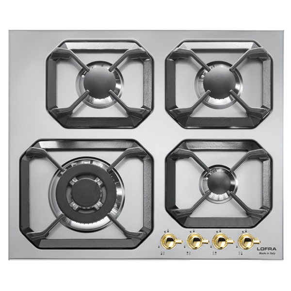 lofra-dolcevita-hrs6g0-plaque-gaz-acier-laiton-3-feux-couronne image 1