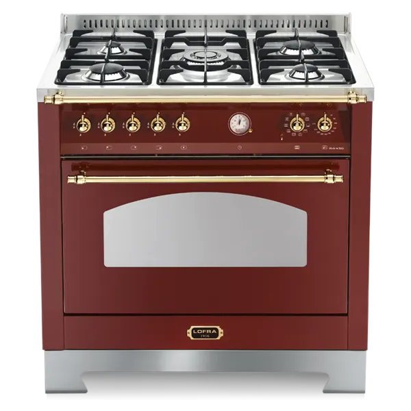 lofra-dolcevita-rrg96mft-ci-cuisini-re-gaz-90-cm-rouge-laiton image 1