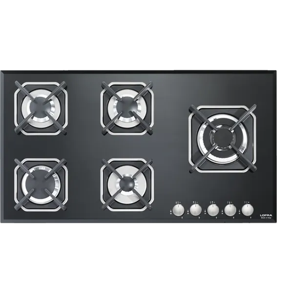 lofra-hgn950-table-de-cuisson-gaz-90-cm-verre-noir-4-feux image 1