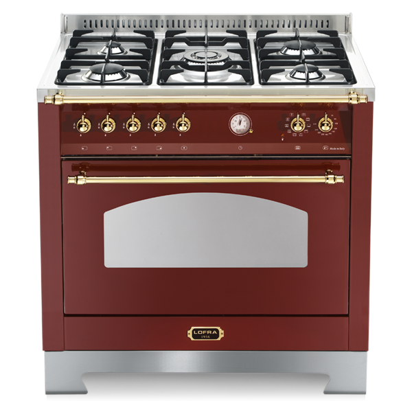 lofra-dolcevita-rrg96mft-ci-cuisini-re-gaz-90-cm-rouge-laiton image 1