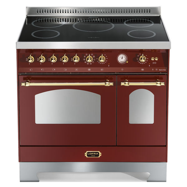 lofra-rrd96mfte-cuisini-re-induction-90-cm-bordeaux-laiton-5-zones image 1