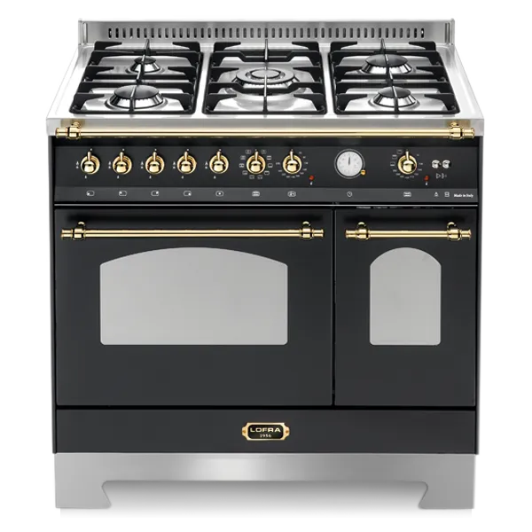 lofra-dolcevita-rnmd96mfte-ci-cuisini-re-gaz-90cm-noir-laiton image 1