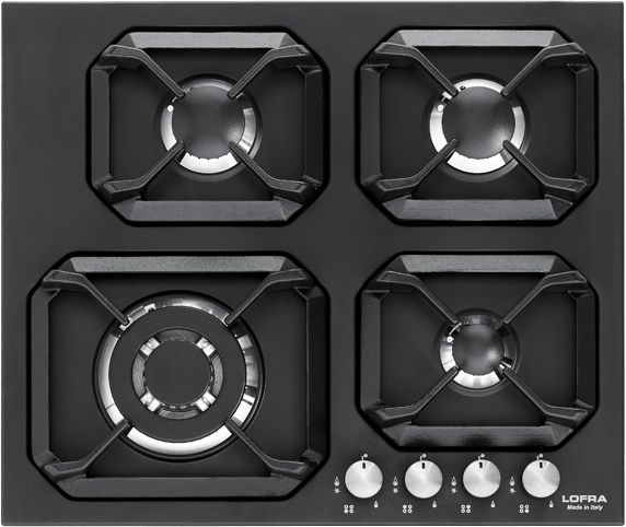 lofra-hlnm6g0-plaque-gaz-3-feux-60-cm-noir-mat-triple-couronne image 1