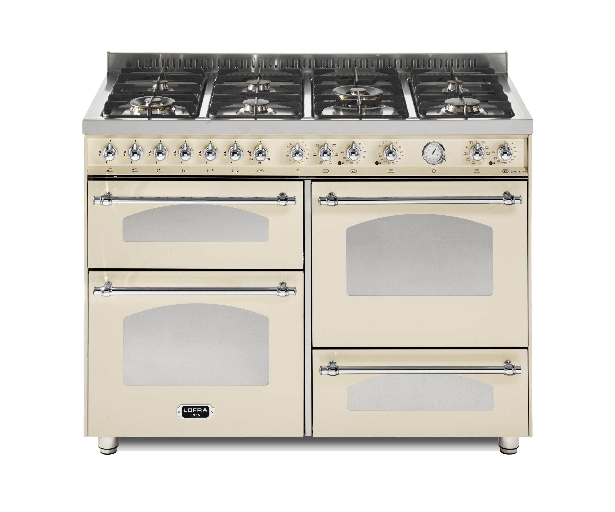 lofra-rbi126smfet-mf-2aeo-cuisini-re-gaz-120-cm-ivoire-chrome image 1