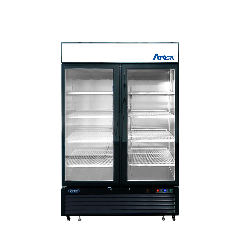 atosa-mcf8733gr-armoire-vitr-e-2-portes-noire-r290 image 1
