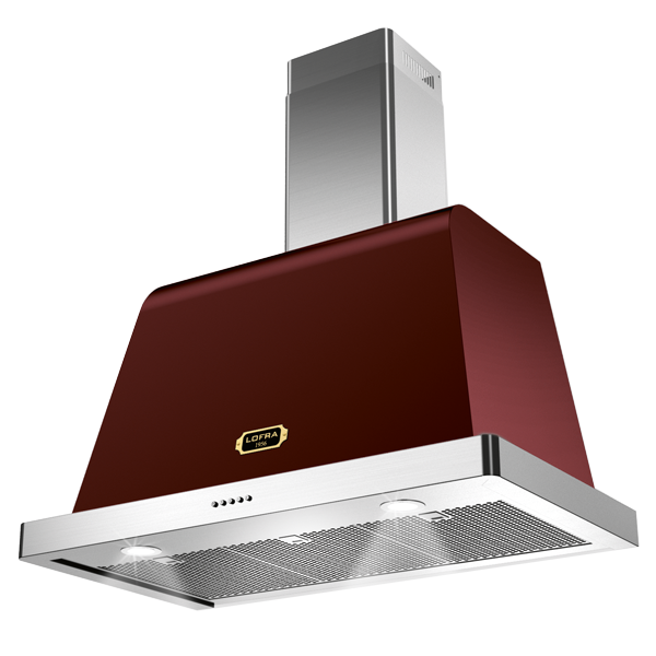 lofra-dolcevita-90-hotte-bordeaux-burgundy-laiton-800-m3-h image 1