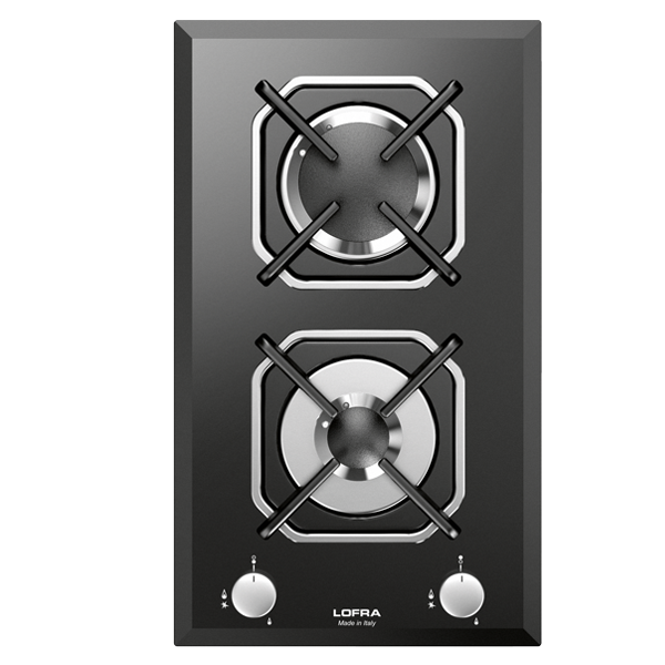 lofra-built-in-hobs-hgn320-plaque-gaz-2-feux-verre-noir-30-cm image 1