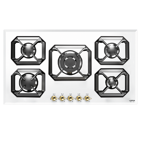 lofra-dolcevita-hrbp9a0-plaque-gaz-90-cm-blanc-laiton image 1