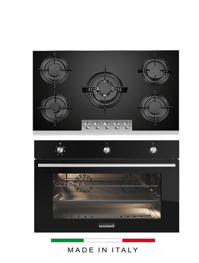 campomatic-ovens-bundle-four-gaz-90cm-plaque-verre-noir image 1