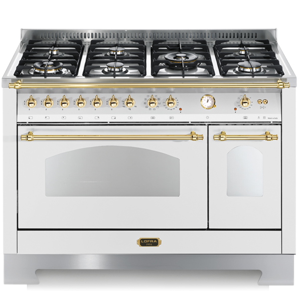 lofra-dolcevita-rbpd126mft-e-2aeo-cuisini-re-gaz-120-cm-blanc-laiton image 1