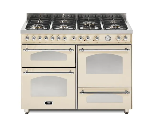 lofra-rbi126smfet-mf-2aeo-cuisini-re-gaz-120-cm-ivoire-chrome image 1