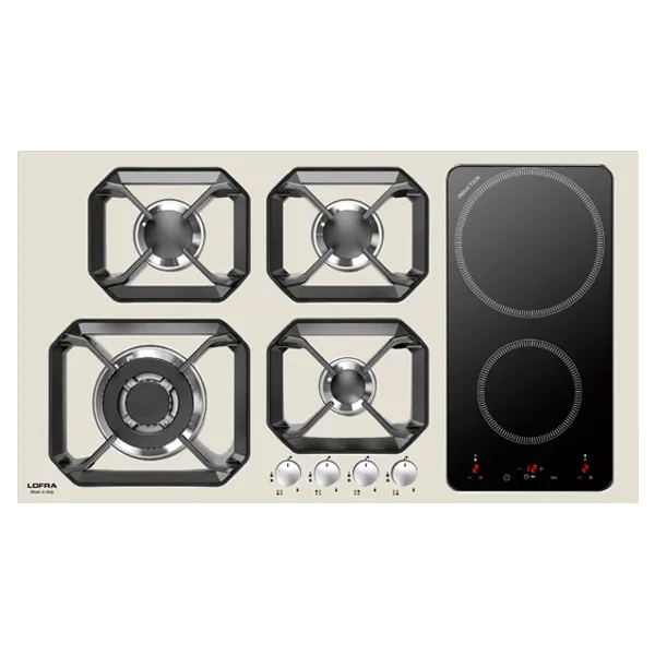 lofra-hlbi9g2i-table-de-cuisson-mixte-90-cm-ivoire-gaz-induction image 1