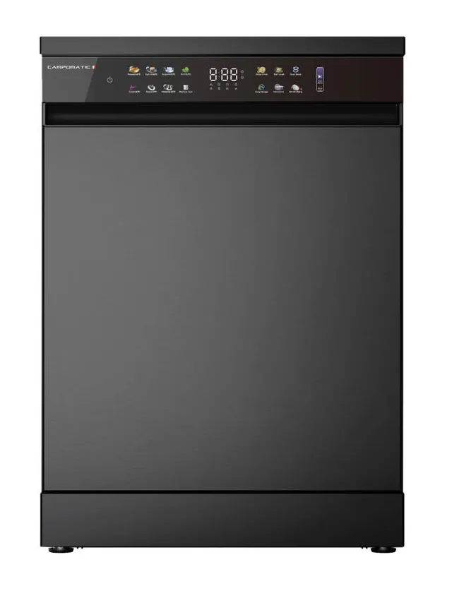 campomatic-dw99cb-lave-vaisselle-15-couverts-verre-noir image 1